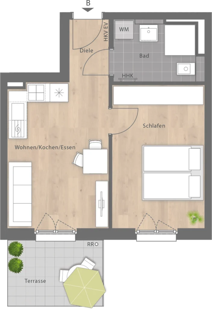 Grundriss Wohnung 302