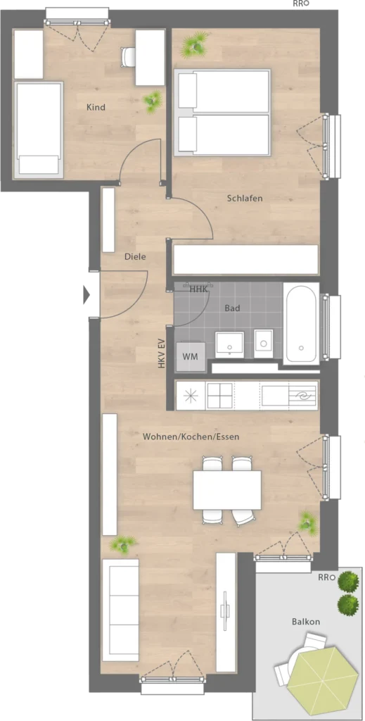 Grundriss Wohnung 304