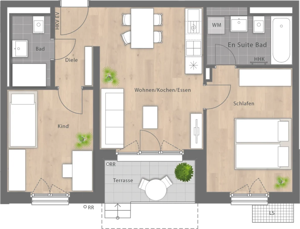 Grundriss Wohnung 602