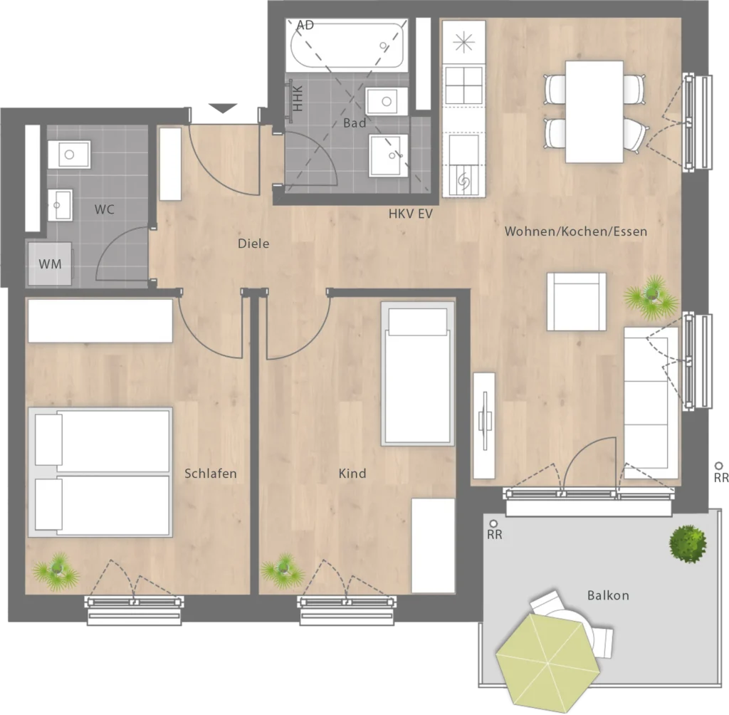 Grundriss Wohnung 725