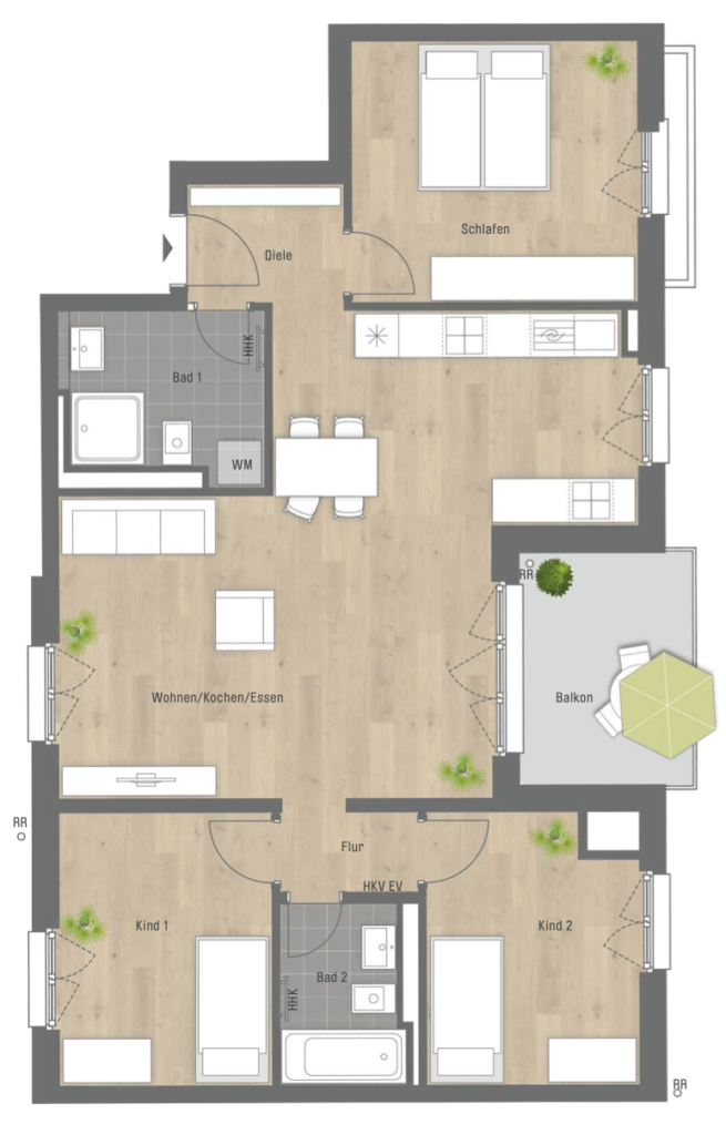 Grundriss Wohnung 1106